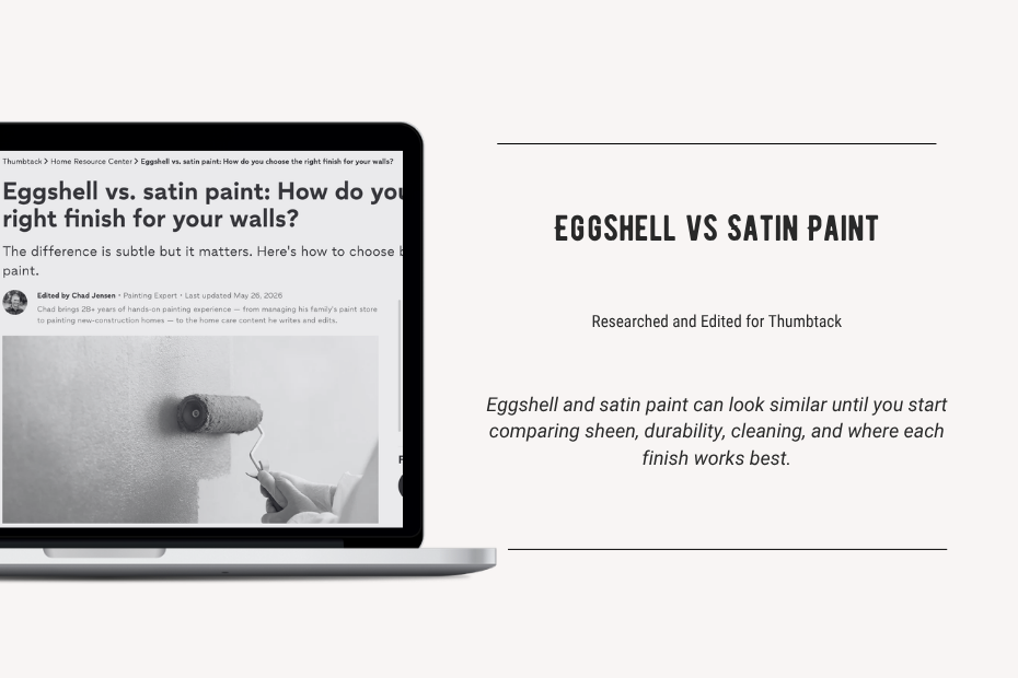 Thumbtack eggshell and satin paint guide researched and edited by Chad Jensen